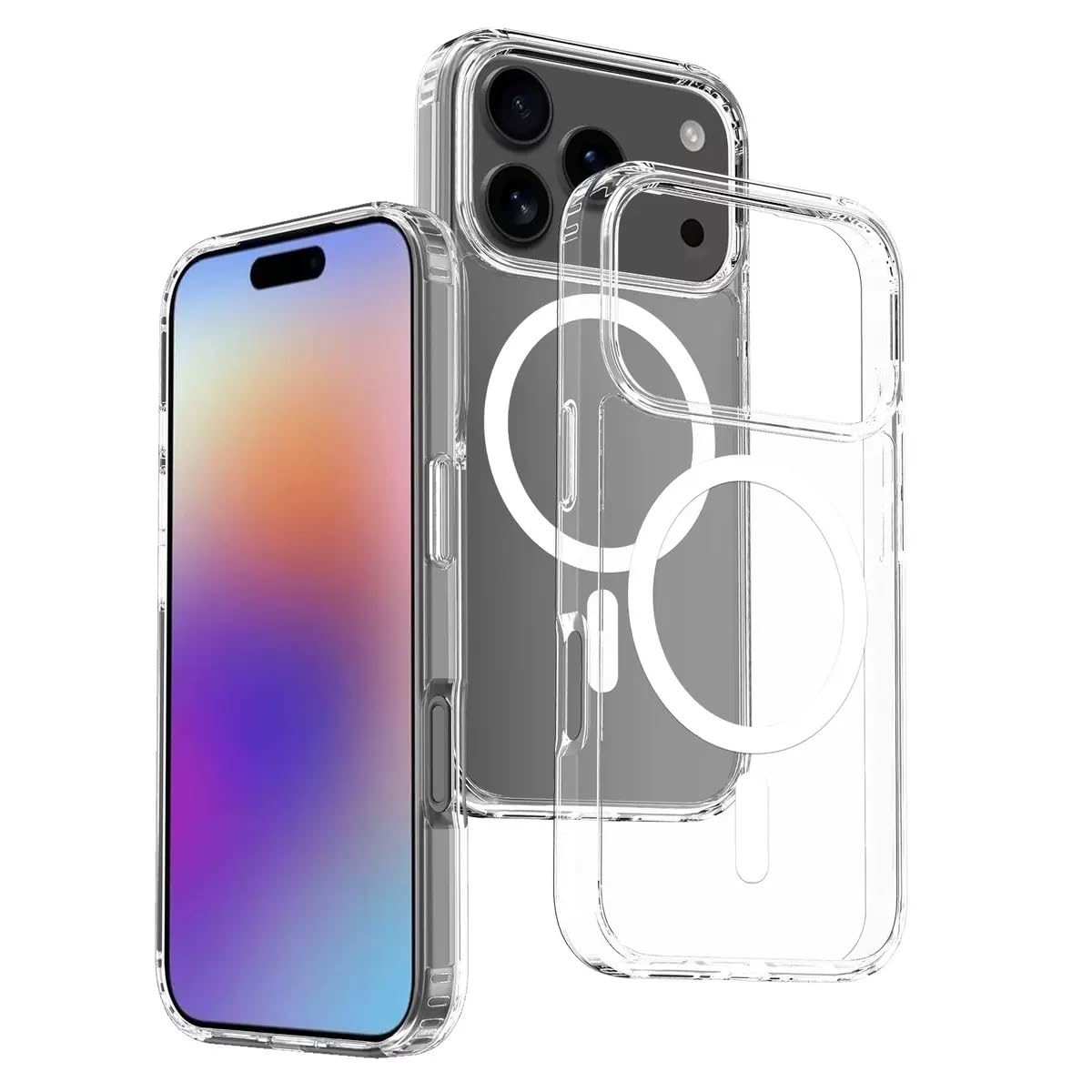 iPhone Transparent MagSafe Case | Anti-Yellow Cover + 4 FREE Gifts (Cable protector + Camera Lens Protector + Tempered Glass + sticky pad)
