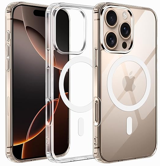 iPhone Transparent MagSafe Case | Anti-Yellow Cover + 4 FREE Gifts (Cable protector + Camera Lens Protector + Tempered Glass + sticky pad)